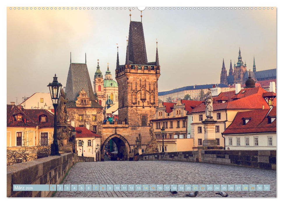 Frühling in Prag (CALVENDO Premium Wandkalender 2026)