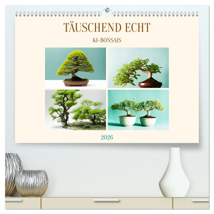 Täuschend echt KI-Bonsais (CALVENDO Premium Wandkalender 2026)