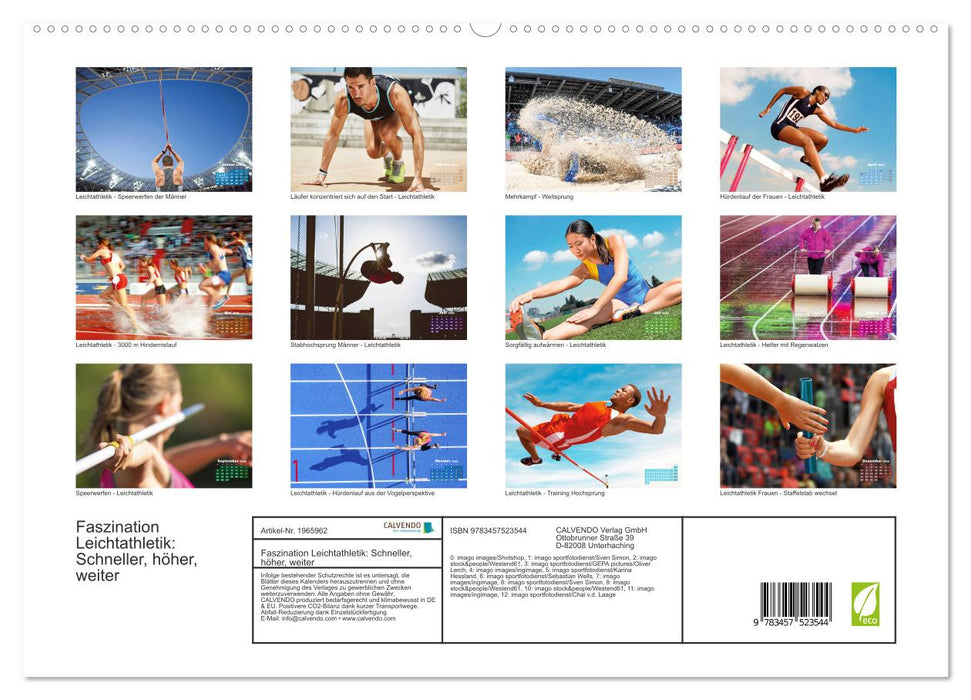 Faszination Leichtathletik: Schneller, höher, weiter (CALVENDO Premium Wandkalender 2026)