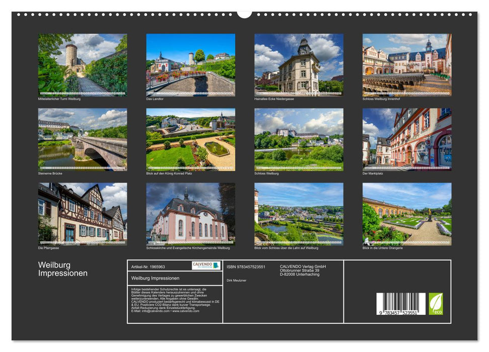 Weilburg Impressionen (CALVENDO Premium Wandkalender 2026)