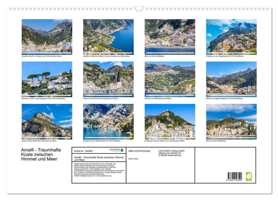 Amalfi - Traumhafte Küste zwischen Himmel und Meer (CALVENDO Wandkalender 2026)