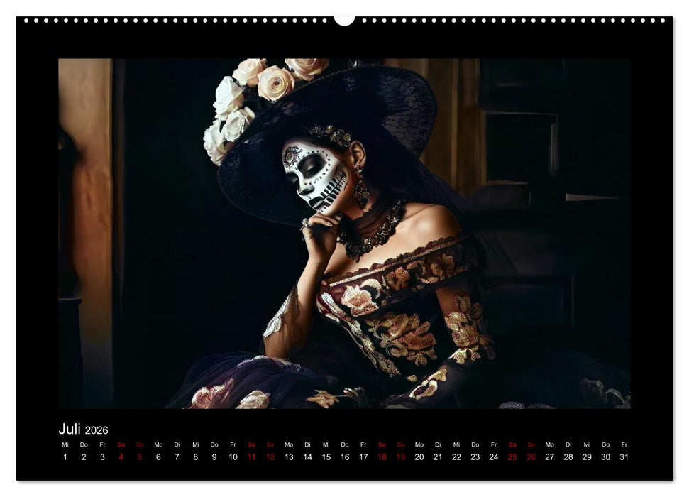 Festliche Dia de Muertos Porträts (CALVENDO Premium Wandkalender 2026)