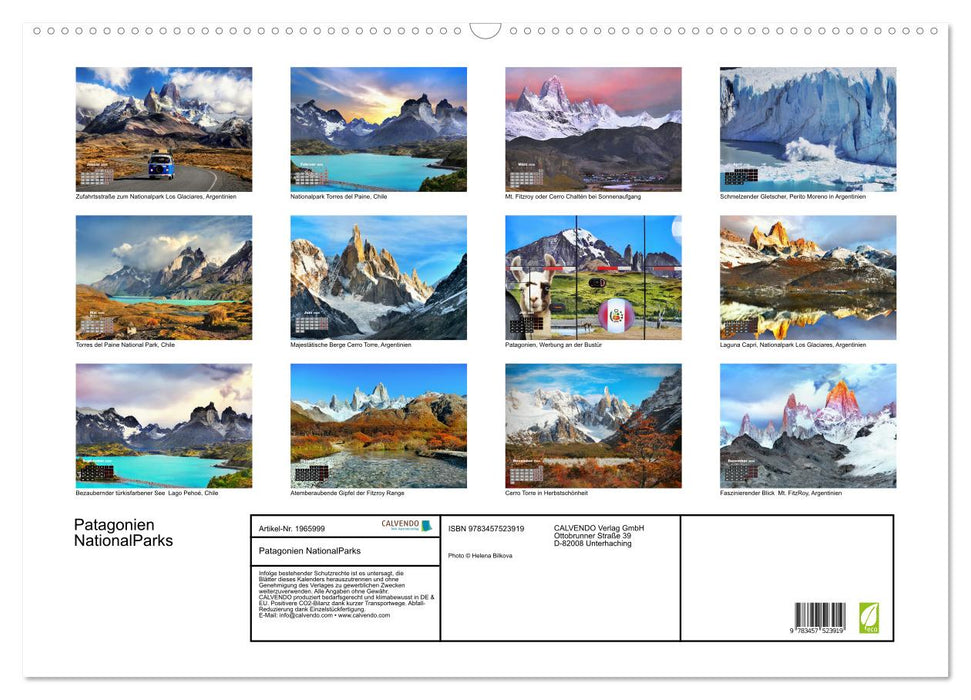 Patagonien NationalParks (CALVENDO Wandkalender 2026)