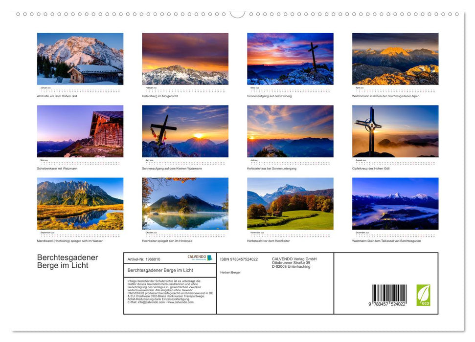 Berchtesgadener Berge im Licht (CALVENDO Premium Wandkalender 2026)