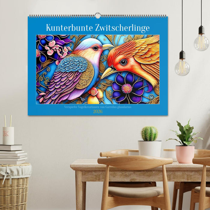 Kunterbunte Zwitscherlinge (CALVENDO Wandkalender 2026)
