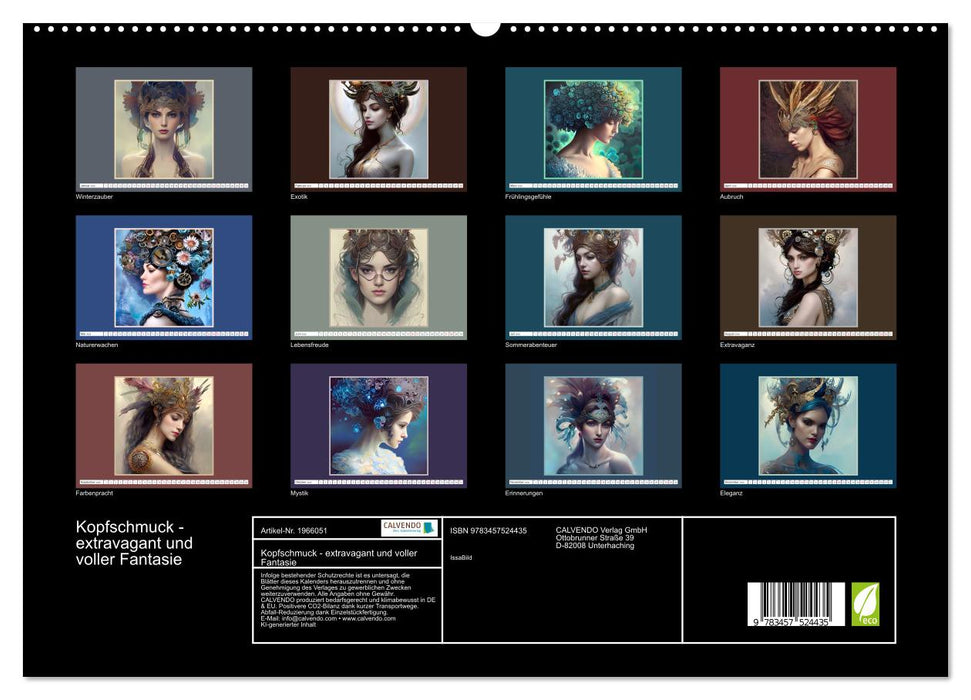 Kopfschmuck - extravagant und voller Fantasie (CALVENDO Premium Wandkalender 2026)