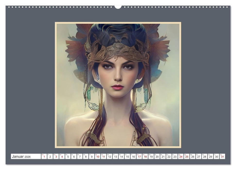 Kopfschmuck - extravagant und voller Fantasie (CALVENDO Premium Wandkalender 2026)