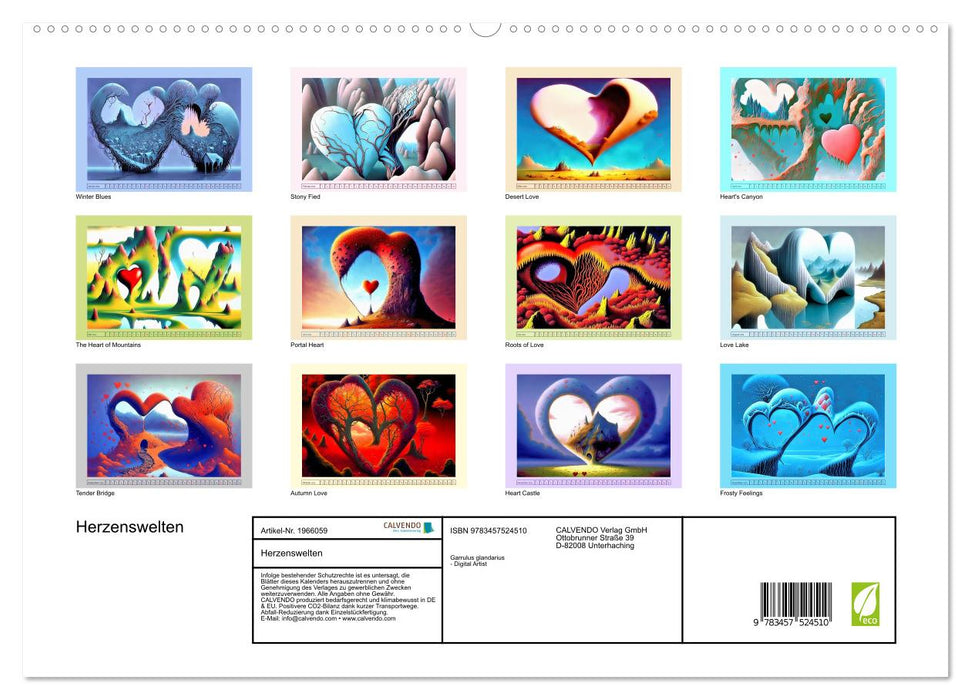 Herzenswelten (CALVENDO Premium Wandkalender 2026)