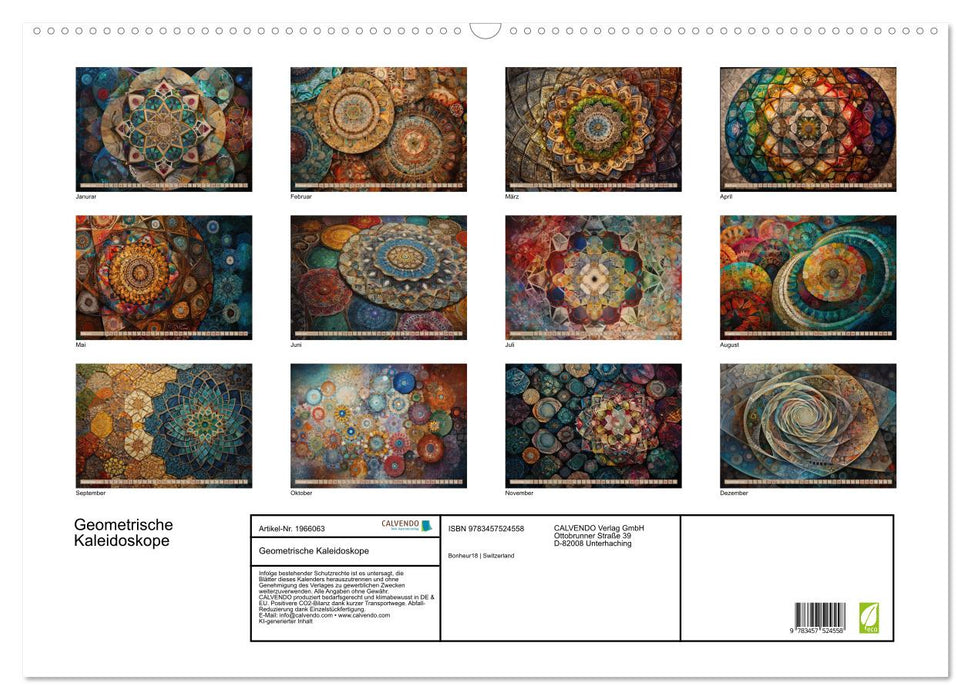 Geometrische Kaleidoskope (CALVENDO Wandkalender 2026)