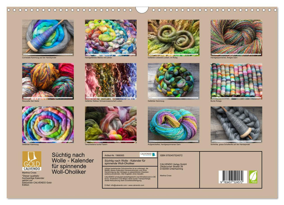 Süchtig nach Wolle - Kalender für spinnende Woll-Oholiker (CALVENDO Wandkalender 2026)