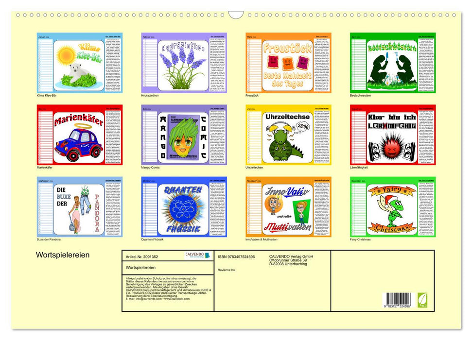 Wortspielereien (CALVENDO Wandkalender 2026)