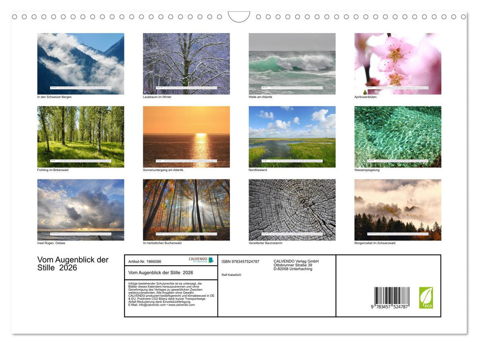 Vom Augenblick der Stille 2026 (CALVENDO Wandkalender 2026)