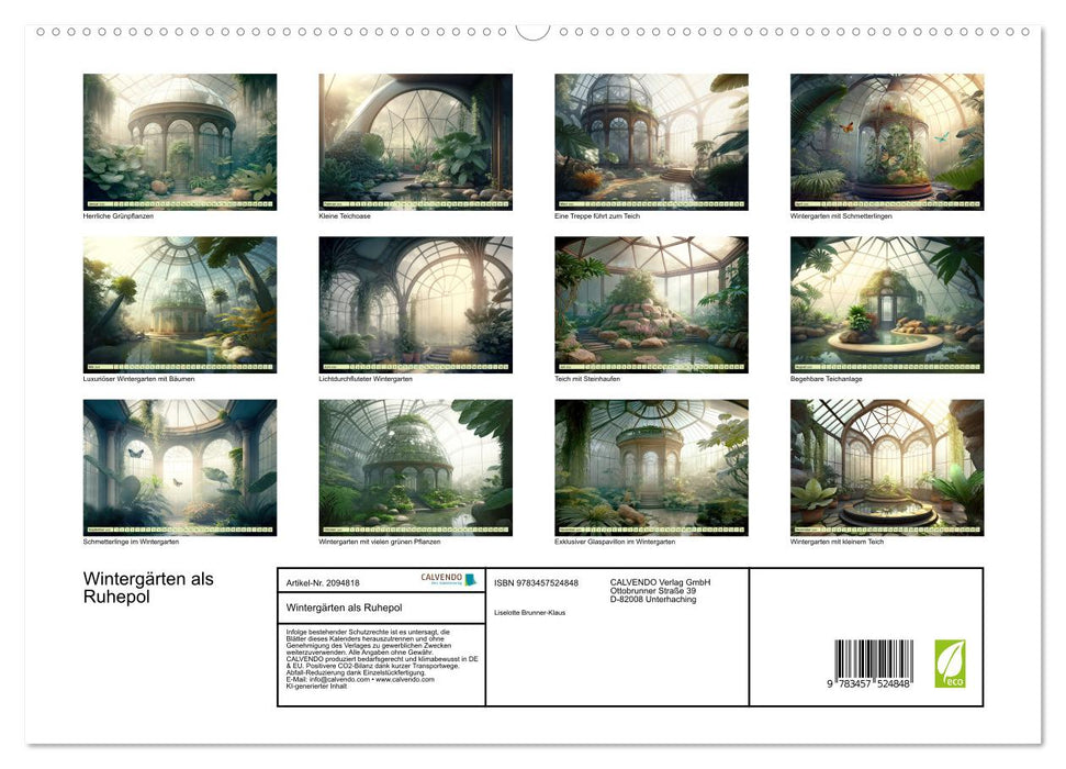 Wintergärten als Ruhepol (CALVENDO Premium Wandkalender 2026)