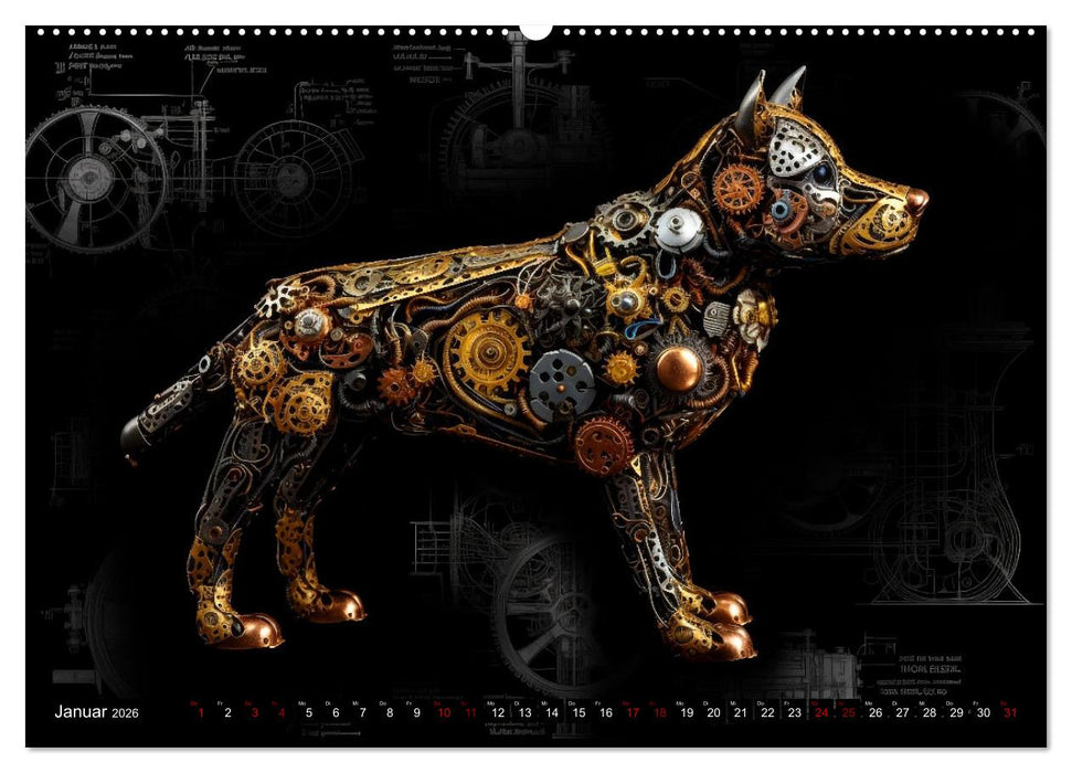 Mechanische Steampunk Tierwelt (CALVENDO Wandkalender 2026)
