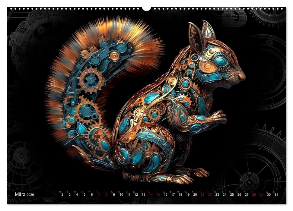 Mechanische Steampunk Tierwelt (CALVENDO Wandkalender 2026)