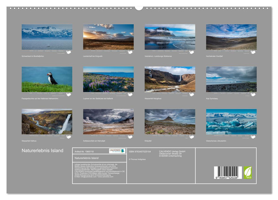 Naturerlebnis Island (CALVENDO Premium Wandkalender 2026)