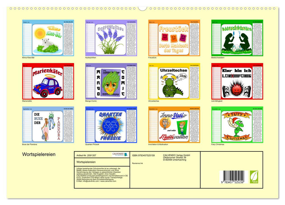 Wortspielereien (CALVENDO Premium Wandkalender 2026)