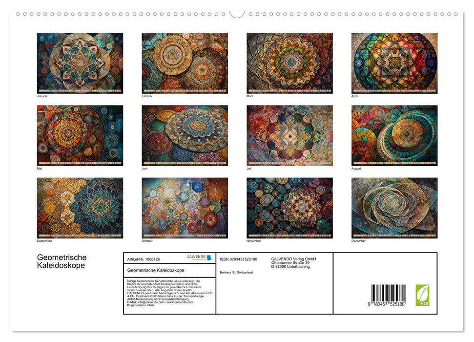 Geometrische Kaleidoskope (CALVENDO Premium Wandkalender 2026)