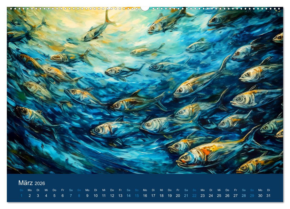 Meerestiere - Kunstvolle Reise durch die Welt der Ozeane (CALVENDO Premium Wandkalender 2026)