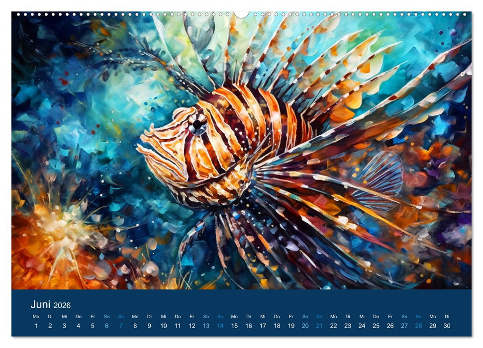 Meerestiere - Kunstvolle Reise durch die Welt der Ozeane (CALVENDO Premium Wandkalender 2026)