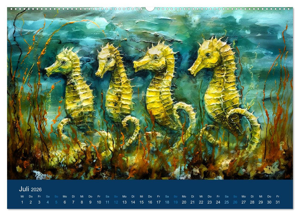 Meerestiere - Kunstvolle Reise durch die Welt der Ozeane (CALVENDO Premium Wandkalender 2026)