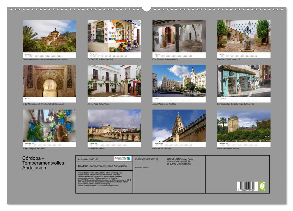 Córdoba -Temperamentvolles Andalusien (CALVENDO Wandkalender 2026)