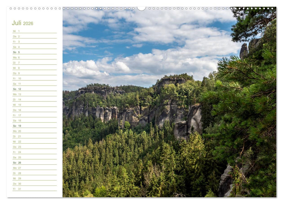 Affensteine Perspektiven - Elbsandstein (CALVENDO Premium Wandkalender 2026)