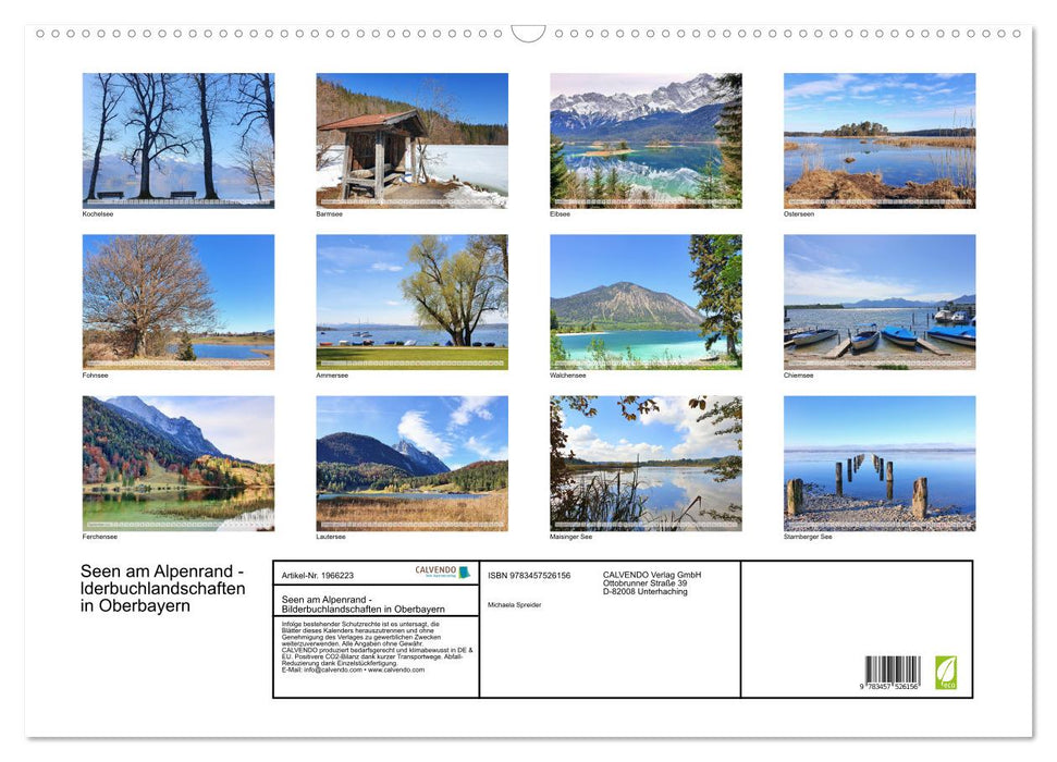 Seen am Alpenrand - Bilderbuchlandschaften in Oberbayern (CALVENDO Wandkalender 2026)
