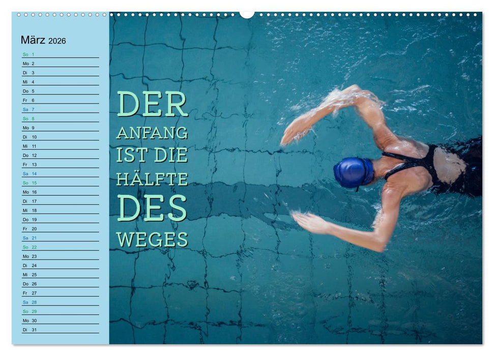 Wassersport - Schwimmen und SUP mit coolen Sprüchen (CALVENDO Wandkalender 2026)