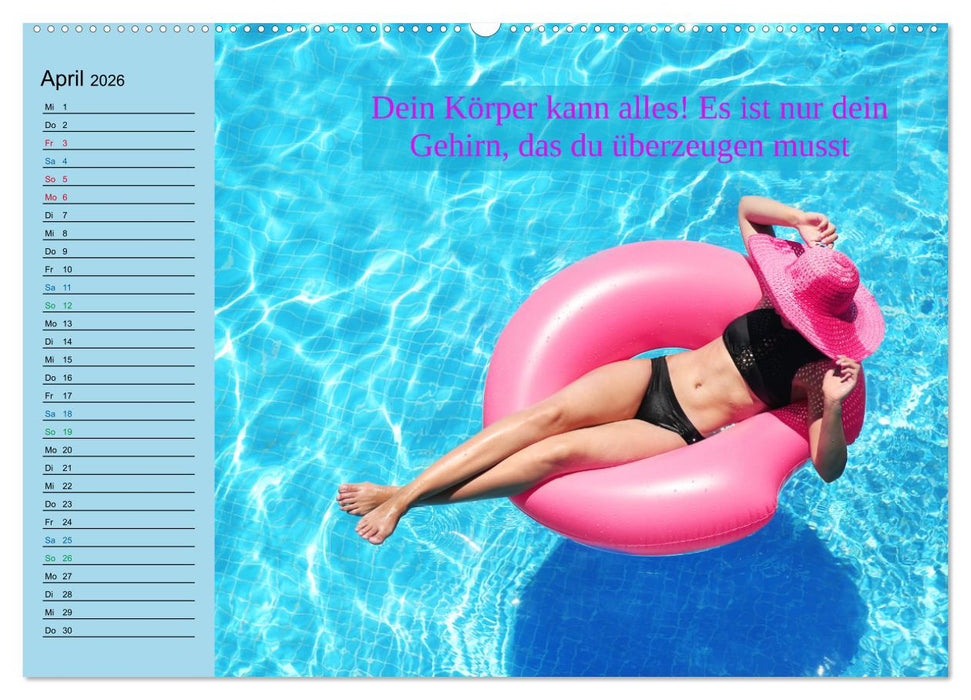 Wassersport - Schwimmen und SUP mit coolen Sprüchen (CALVENDO Wandkalender 2026)