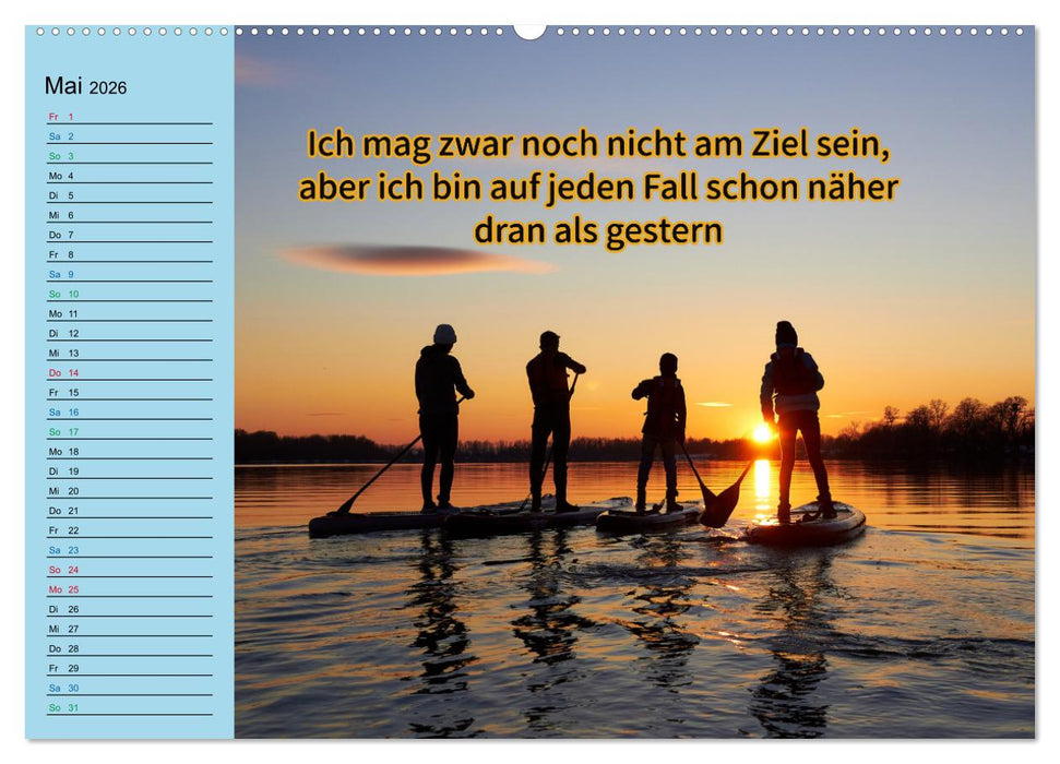 Wassersport - Schwimmen und SUP mit coolen Sprüchen (CALVENDO Wandkalender 2026)