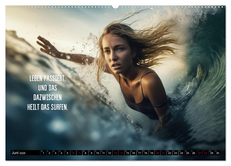 Motivation und Surfen (CALVENDO Premium Wandkalender 2026)