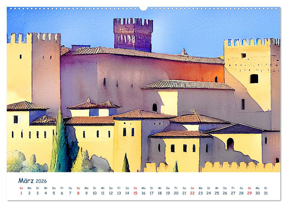 Reiseträume Traumreisen. Die schönsten Reiseziele der Welt in Watercolor (CALVENDO Wandkalender 2026)