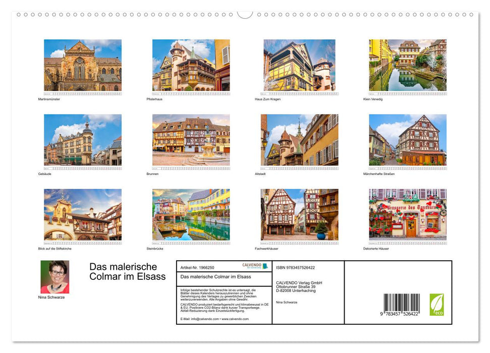 Das malerische Colmar im Elsass (CALVENDO Premium Wandkalender 2026)