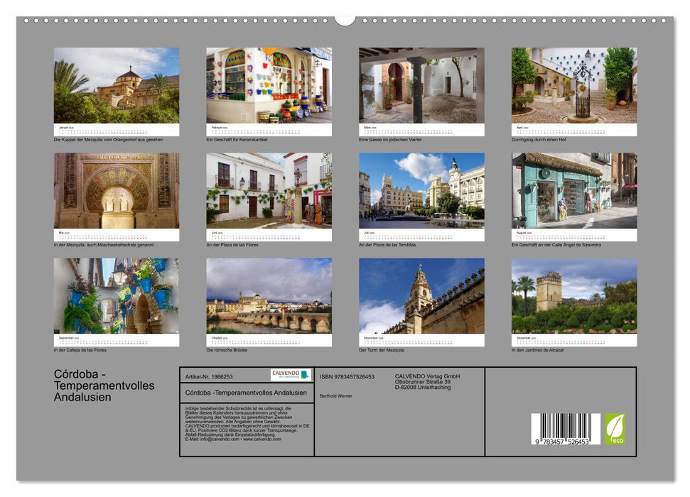 Córdoba -Temperamentvolles Andalusien (CALVENDO Premium Wandkalender 2026)