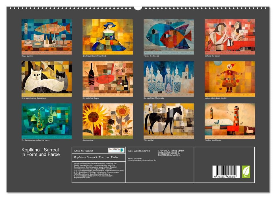 Kopfkino - Surreal in Form und Farbe (CALVENDO Premium Wandkalender 2026)