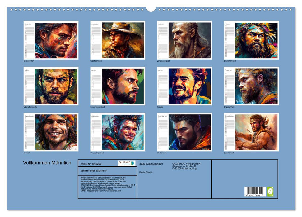 Vollkommen Männlich (CALVENDO Wandkalender 2026)