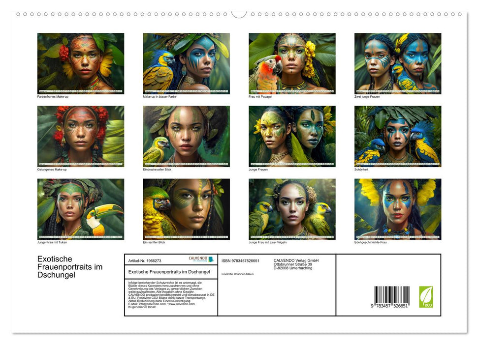 Exotische Frauenportraits im Dschungel (CALVENDO Premium Wandkalender 2026)