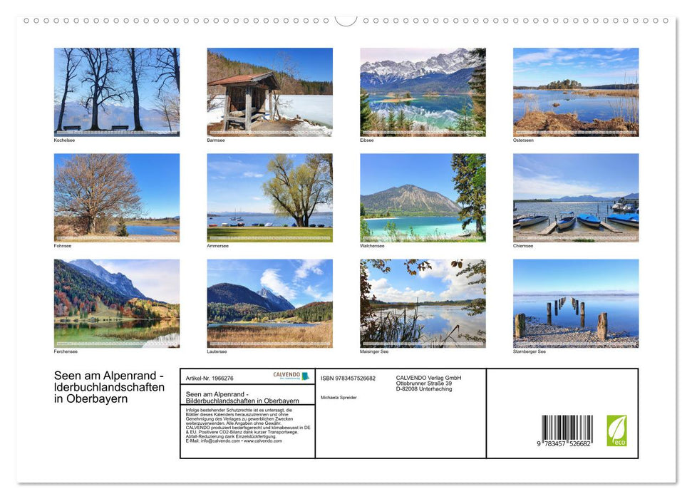 Seen am Alpenrand - Bilderbuchlandschaften in Oberbayern (CALVENDO Premium Wandkalender 2026)