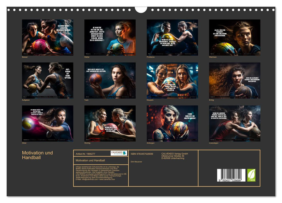 Motivation und Handball (CALVENDO Wandkalender 2026)