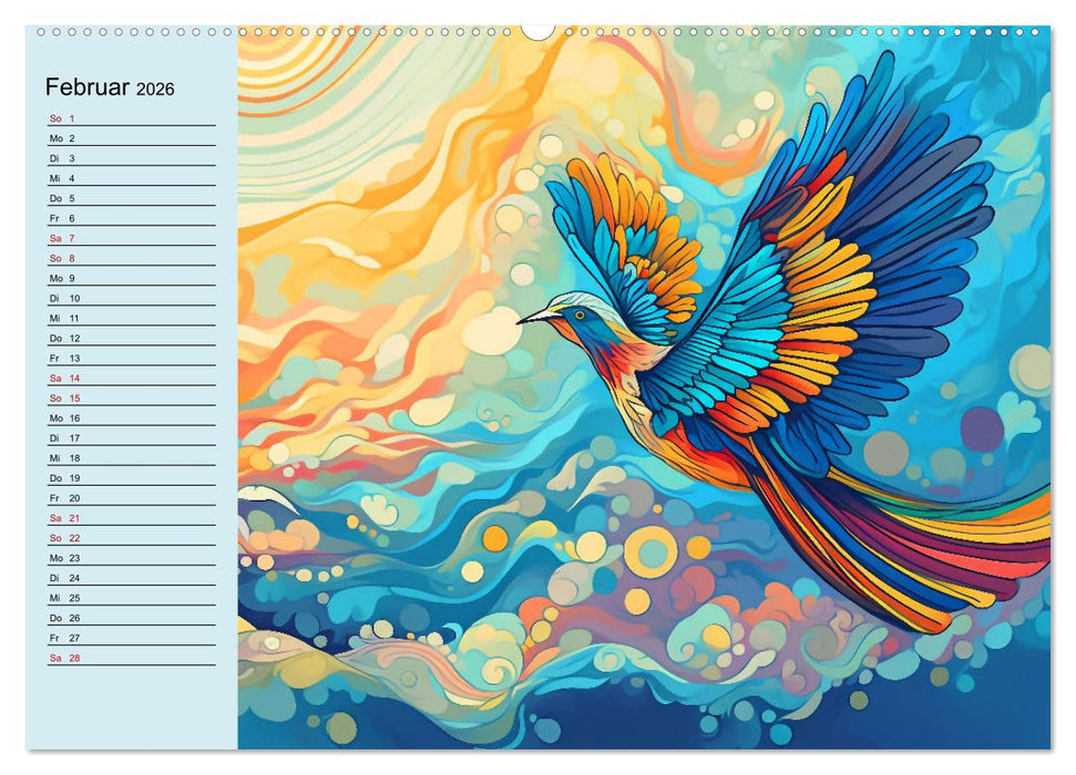 Kunterbunte Vögel (CALVENDO Wandkalender 2026)