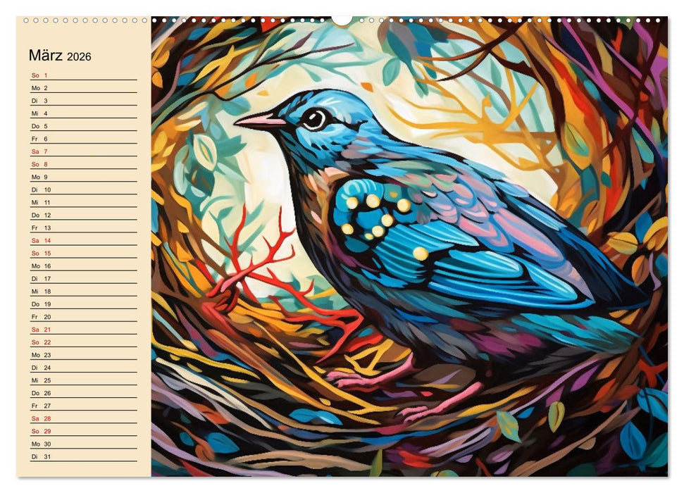 Kunterbunte Vögel (CALVENDO Wandkalender 2026)