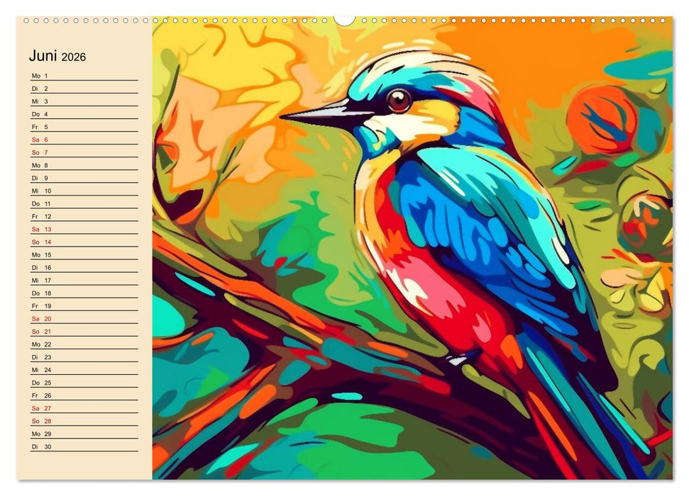 Kunterbunte Vögel (CALVENDO Wandkalender 2026)
