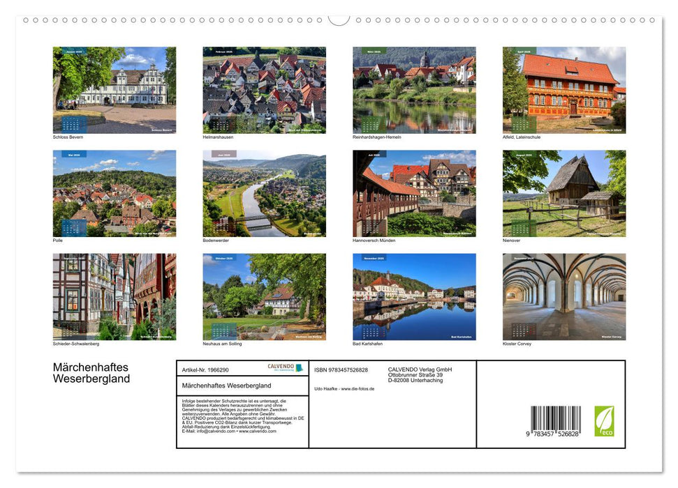 Märchenhaftes Weserbergland (CALVENDO Premium Wandkalender 2026)