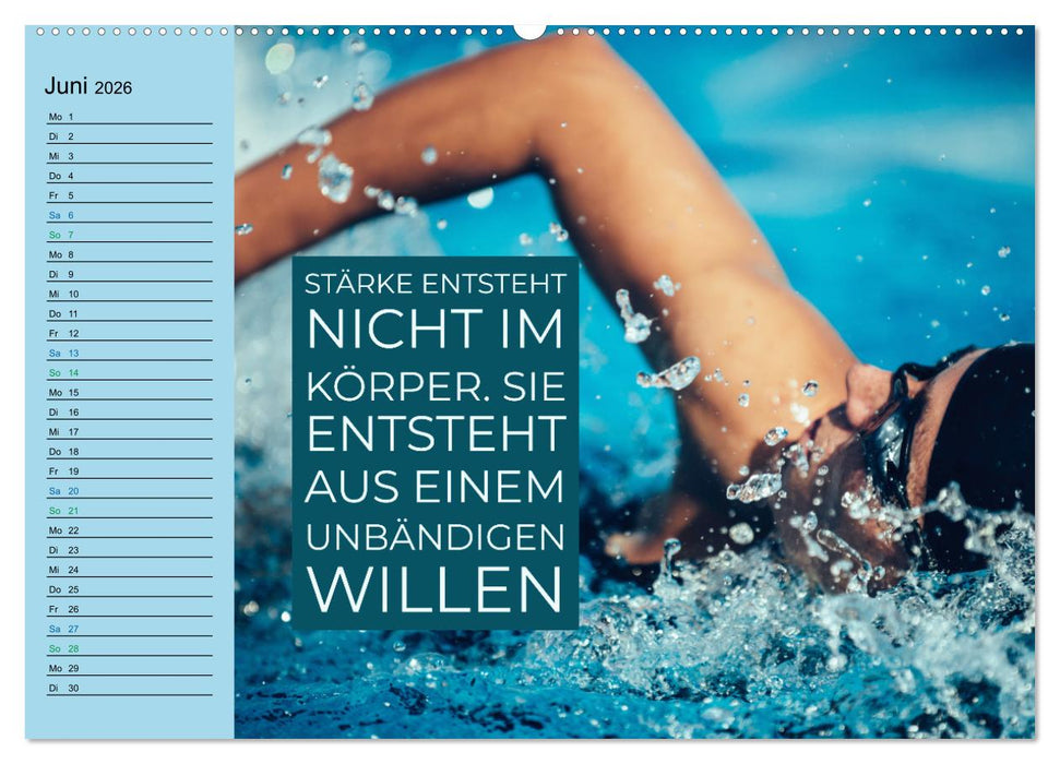 Wassersport - Schwimmen und SUP mit coolen Sprüchen (CALVENDO Premium Wandkalender 2026)