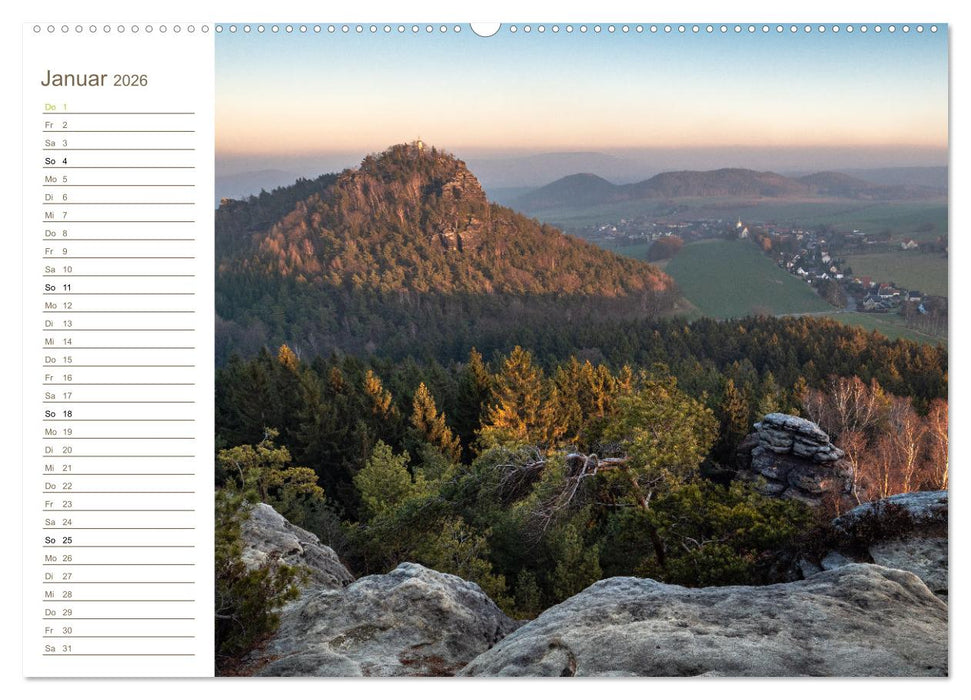 Papststein Perspektiven - Elbsandstein (CALVENDO Wandkalender 2026)