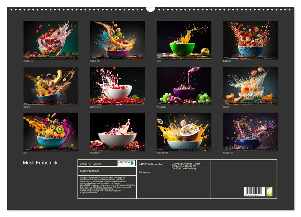 Müsli Frühstück (CALVENDO Wandkalender 2026)