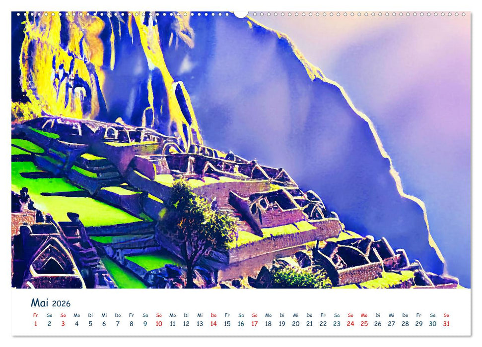 Reiseträume Traumreisen. Die schönsten Reiseziele der Welt in Watercolor (CALVENDO Premium Wandkalender 2026)