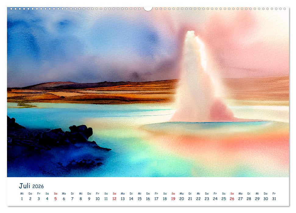 Reiseträume Traumreisen. Die schönsten Reiseziele der Welt in Watercolor (CALVENDO Premium Wandkalender 2026)