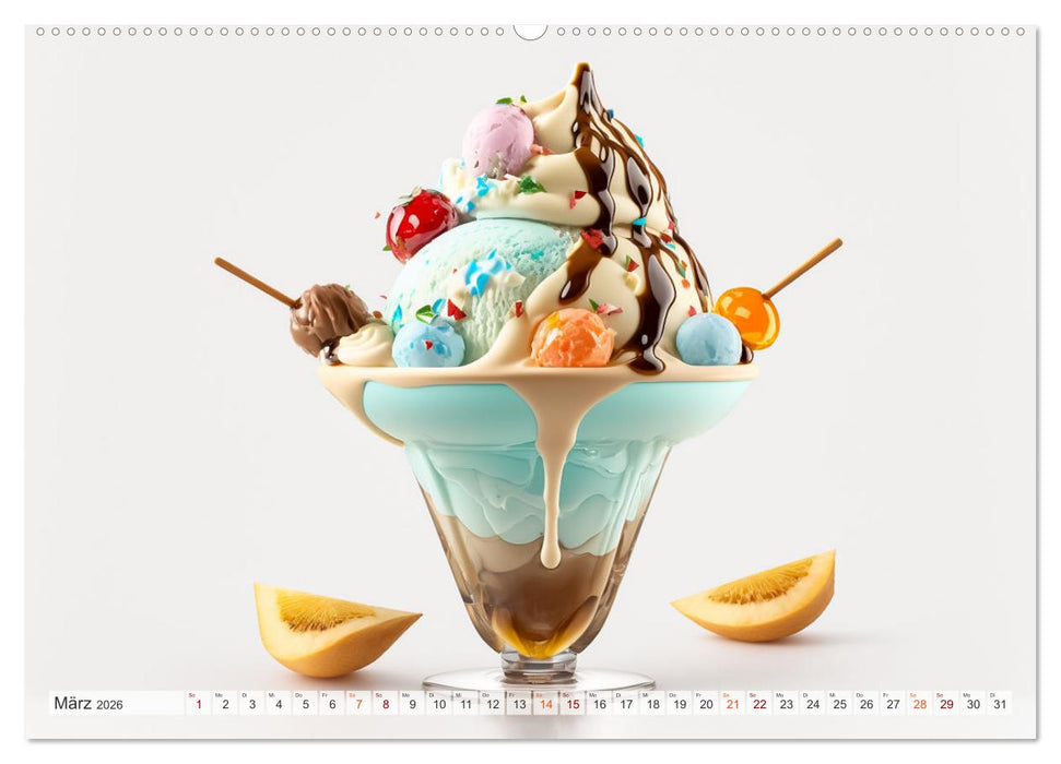 Leckere Eisbecher Kreationen (CALVENDO Premium Wandkalender 2026)